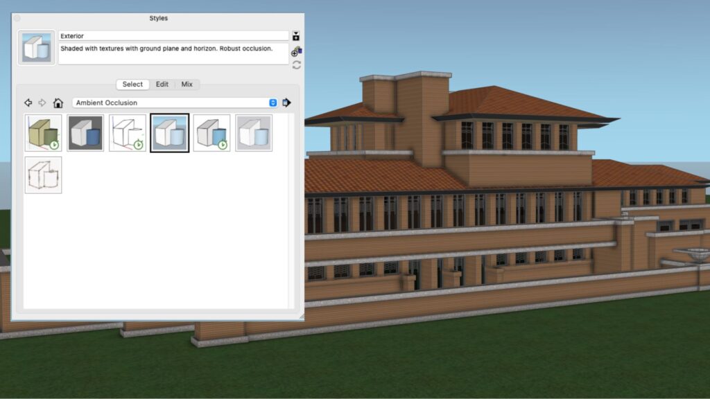 SketchUp's  Ambient Occlusion as seen on a brick texture