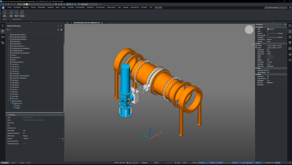 BricsCAD v25 Mechanical User Interface