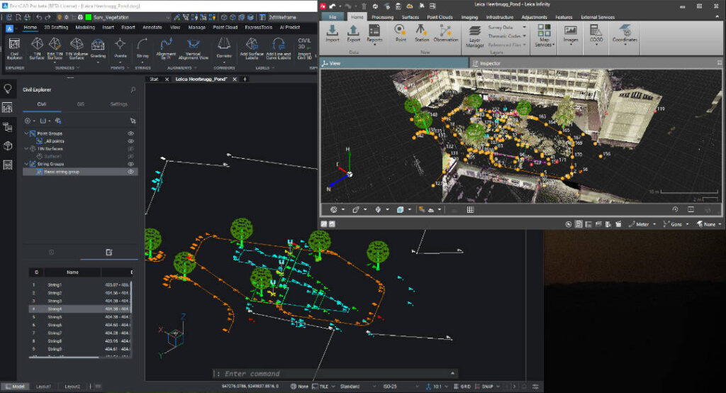 BricsCAD v25 Civil Survey Tools User Interface